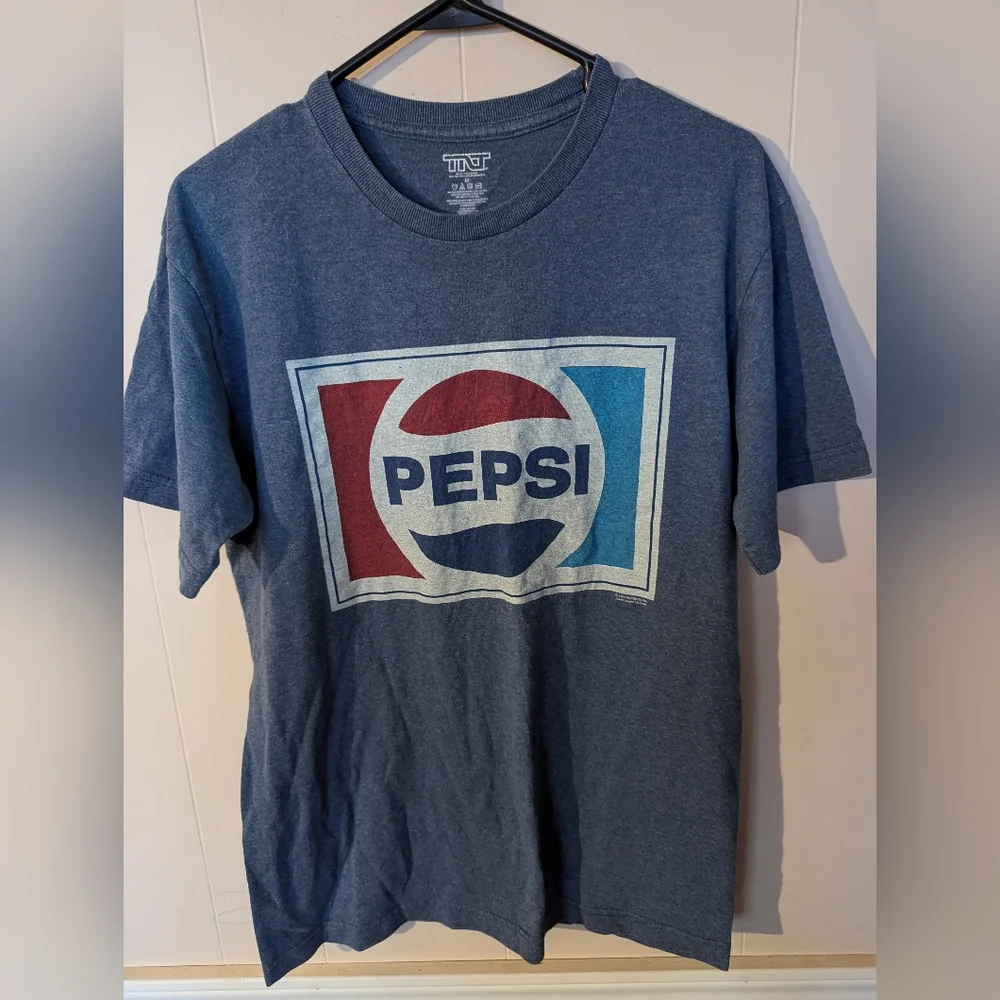 Pepsi Cola Shirt Adult Medium Blue Short Sleeve TNT Classic Logo - Picture 1 of 6